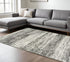 2' X 8' Gold And Slate Abstract Runner Rug